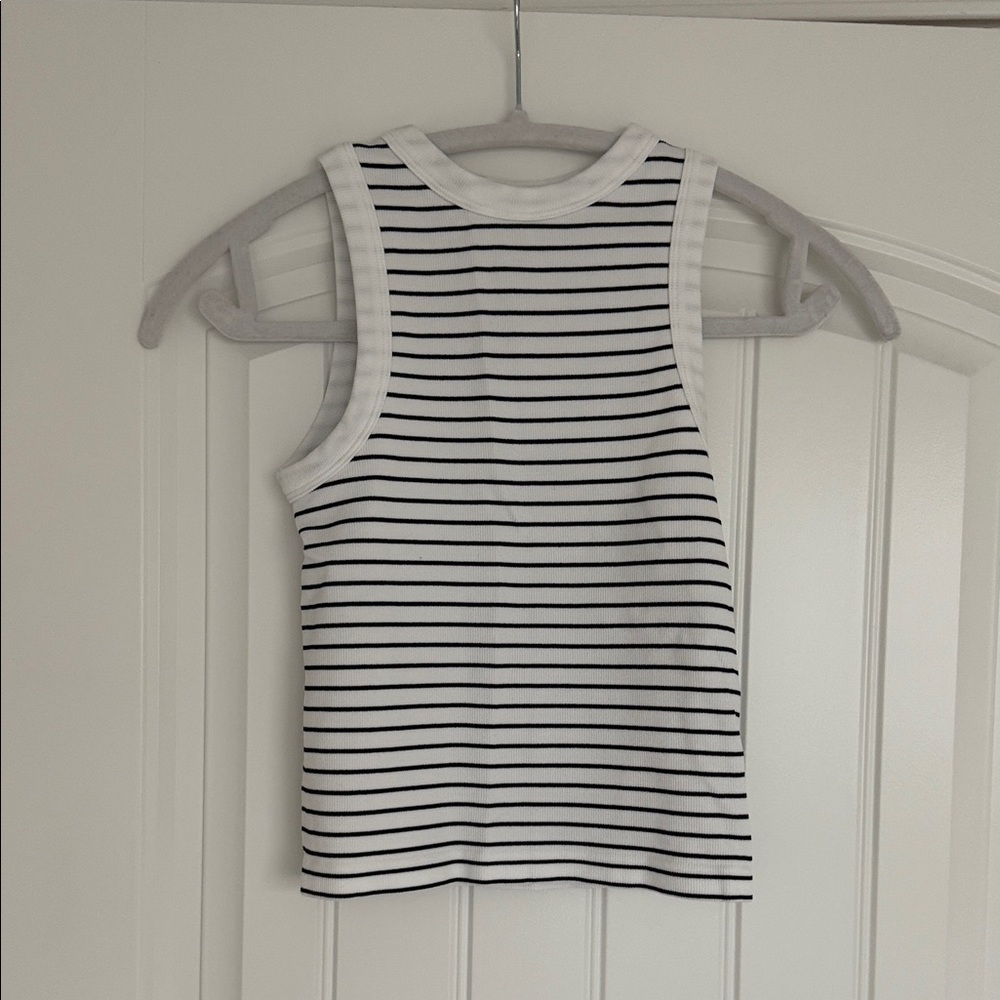 Striped Sleeveless Crop Tank